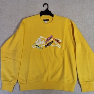 Billionaire Boys Club Yellow Ice Cream Candies Running Dog Sweatshirt NWT Medium